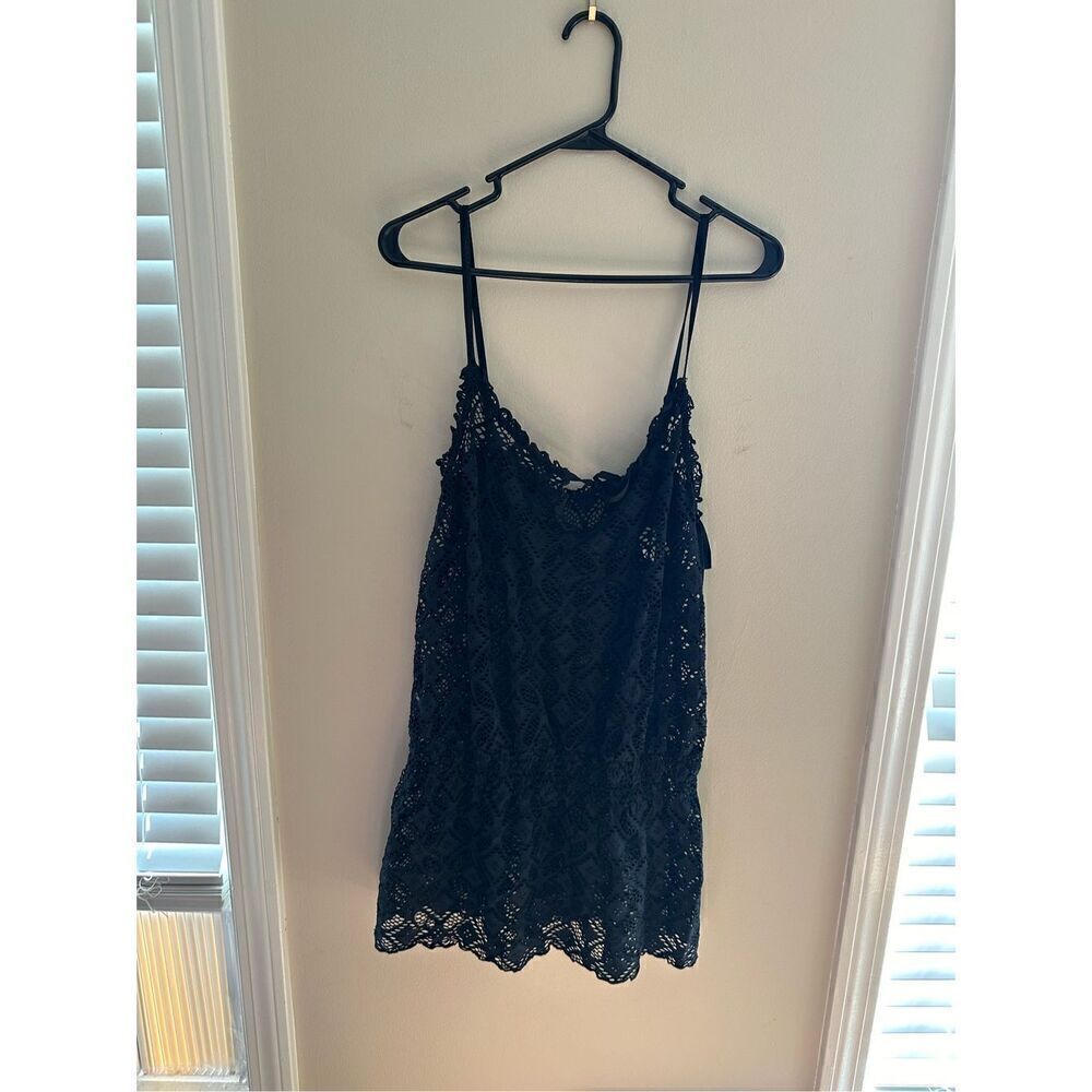 Becca by Rebecca Virtue Black Eye-lit Swim Cover Up Dress M